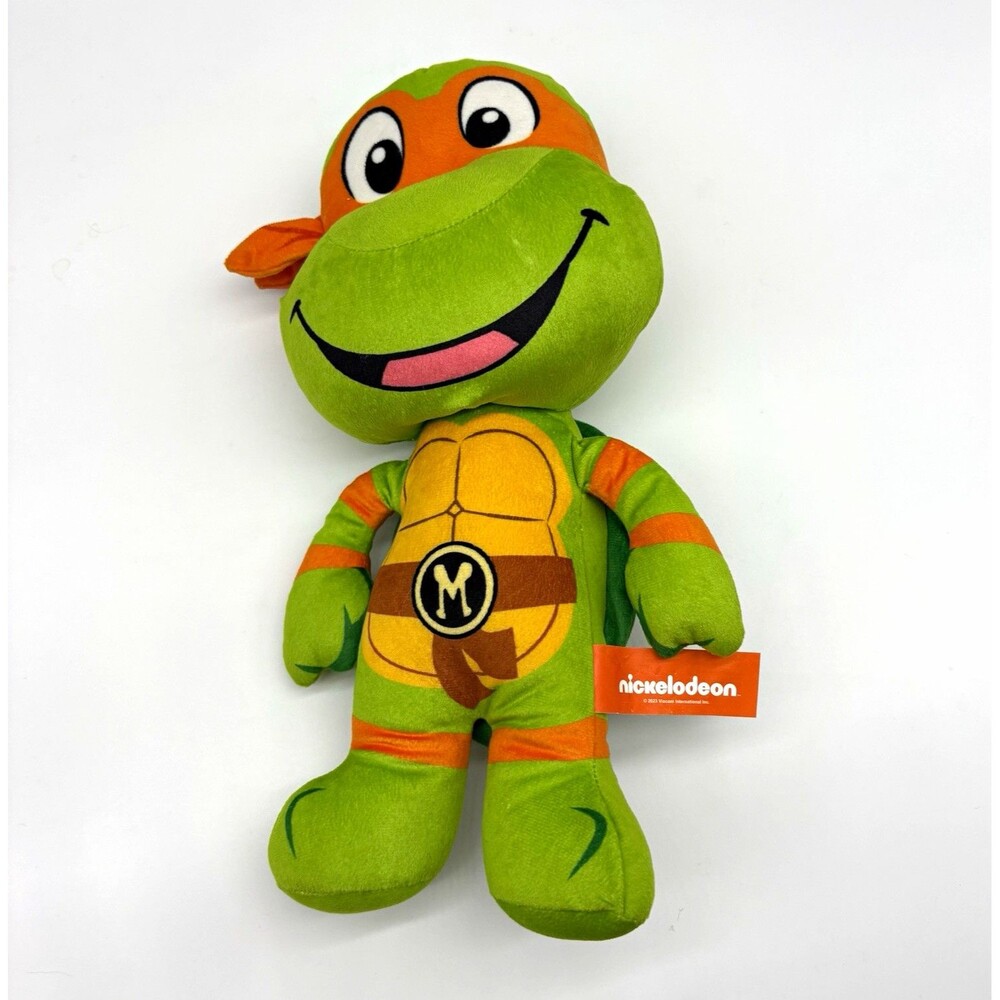 Nickelodeon TMNT Michelangelo Turtle Plush Doll Green Orange Small 6-14in 2014